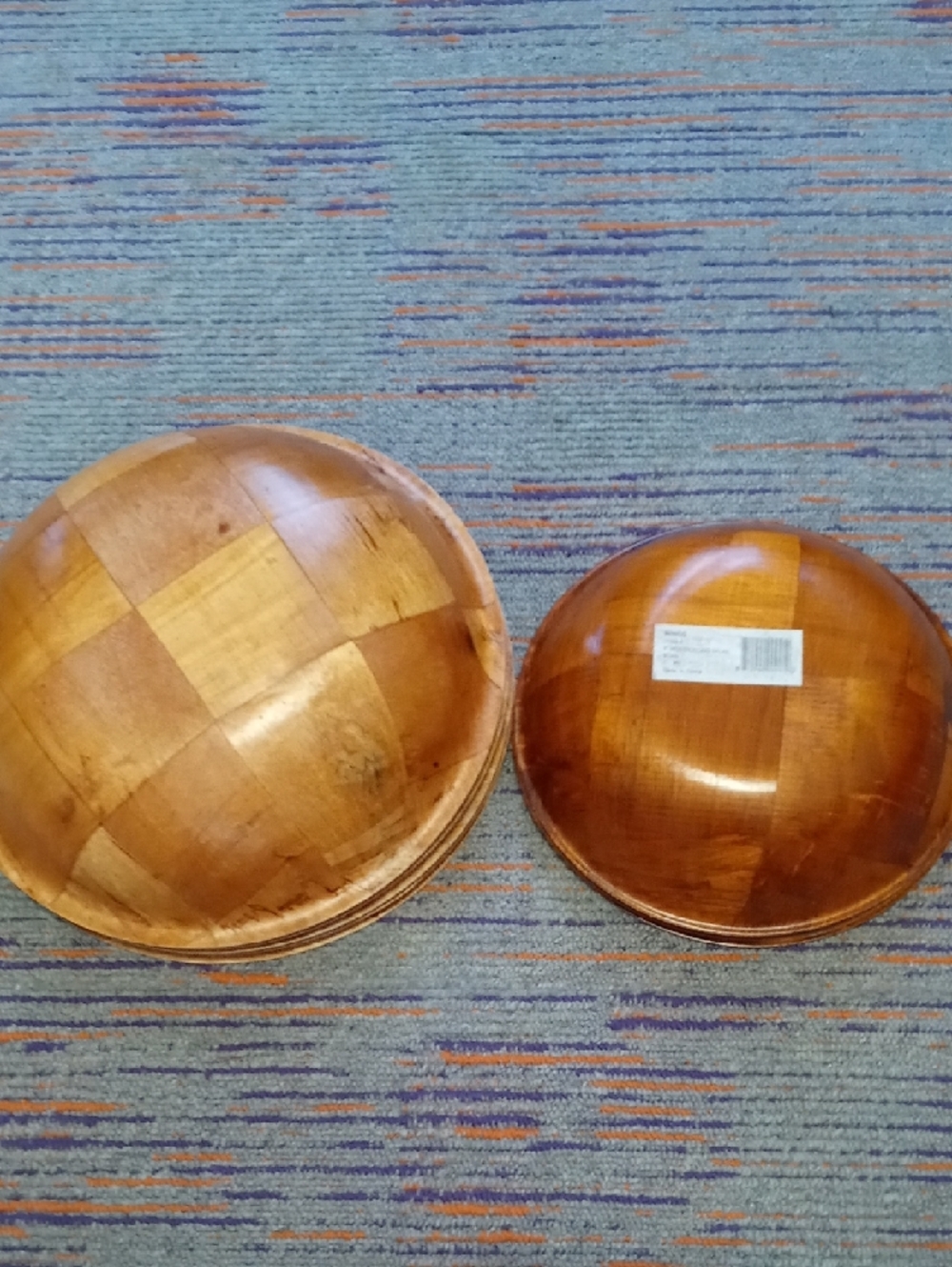Handcrafted Wooden Dinner Bowls in Honey Brown - Set of 6 - Picture 5 of 5